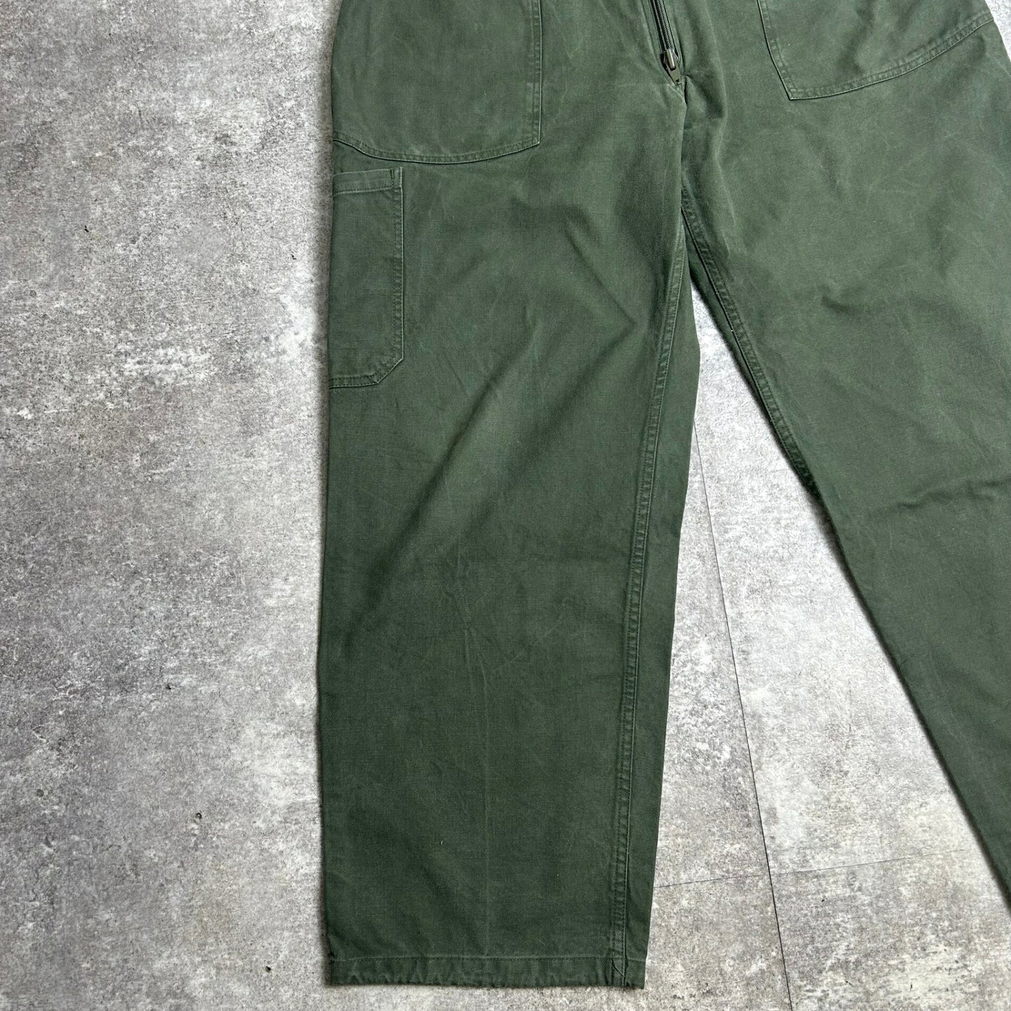 AIR FORCE 70s French Military Mechanic Cargo Pants Khaki
