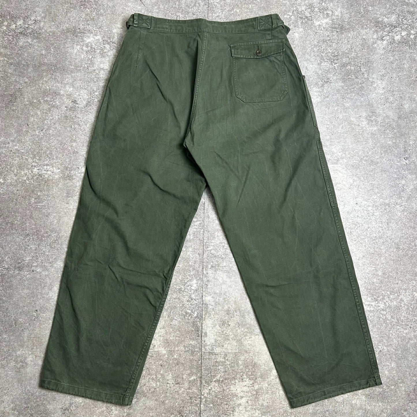 AIR FORCE 70s French Military Mechanic Cargo Pants Khaki