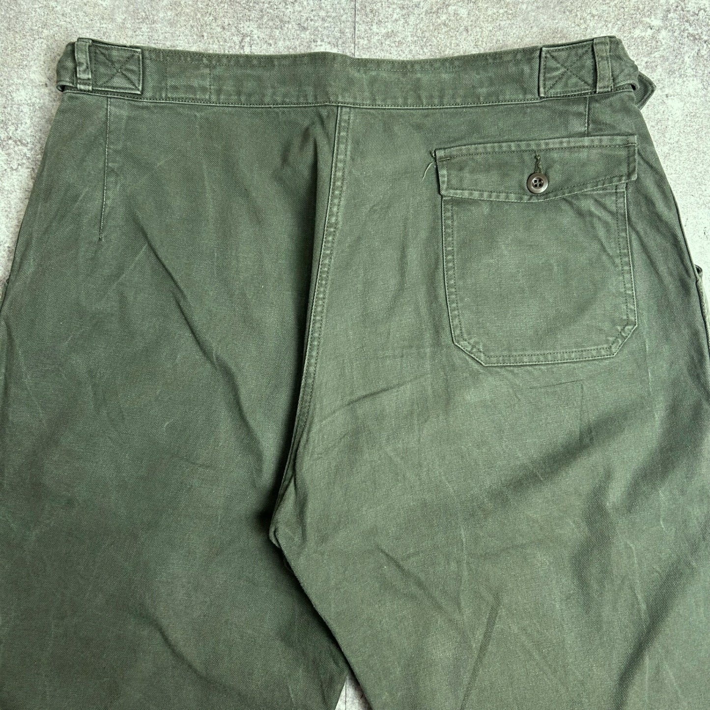 AIR FORCE 70s French Military Mechanic Cargo Pants Khaki
