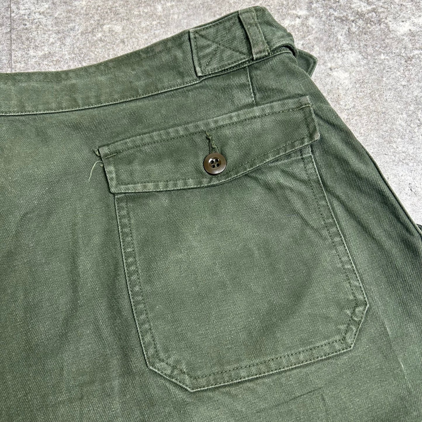 AIR FORCE 70s French Military Mechanic Cargo Pants Khaki