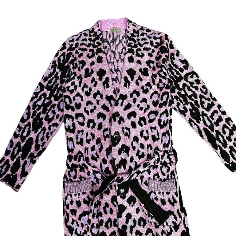 Yohji Yamamoto 13AW Pink Mohair Leopard Knit Gown Size 3