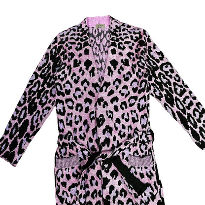 Yohji Yamamoto 13AW Pink Mohair Leopard Knit Gown Size 3