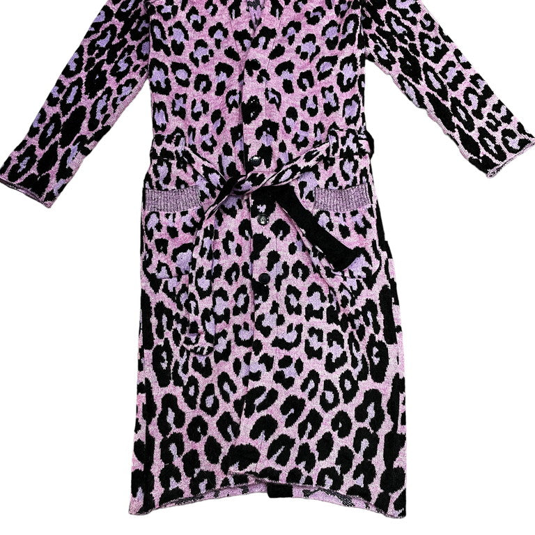 Yohji Yamamoto 13AW Pink Mohair Leopard Knit Gown Size 3