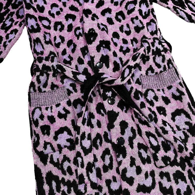 Yohji Yamamoto 13AW Pink Mohair Leopard Knit Gown Size 3