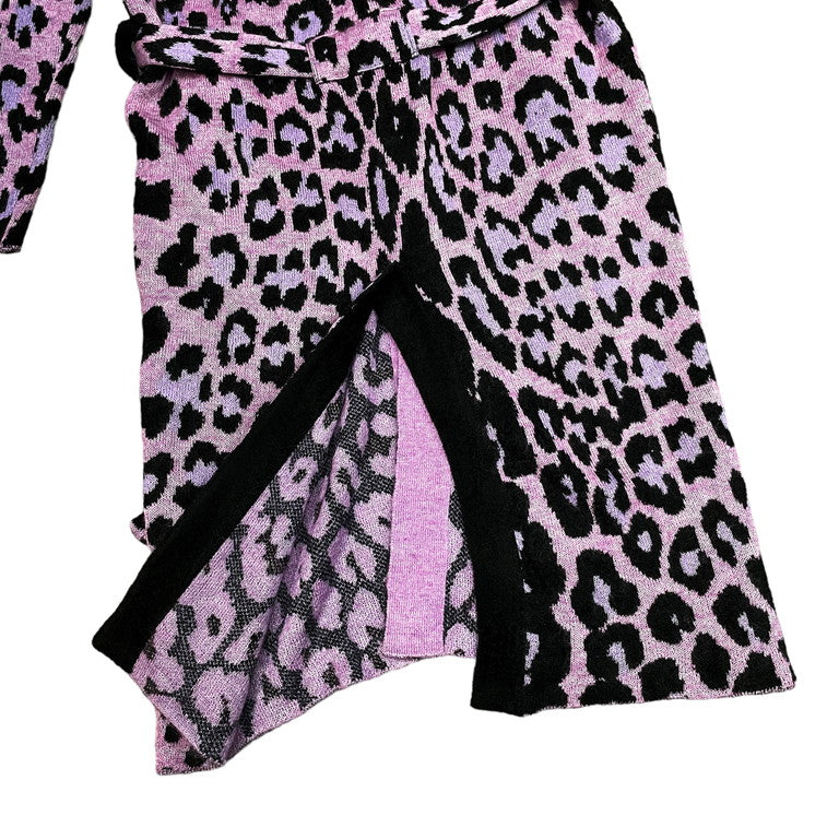 Yohji Yamamoto 13AW Pink Mohair Leopard Knit Gown Size 3