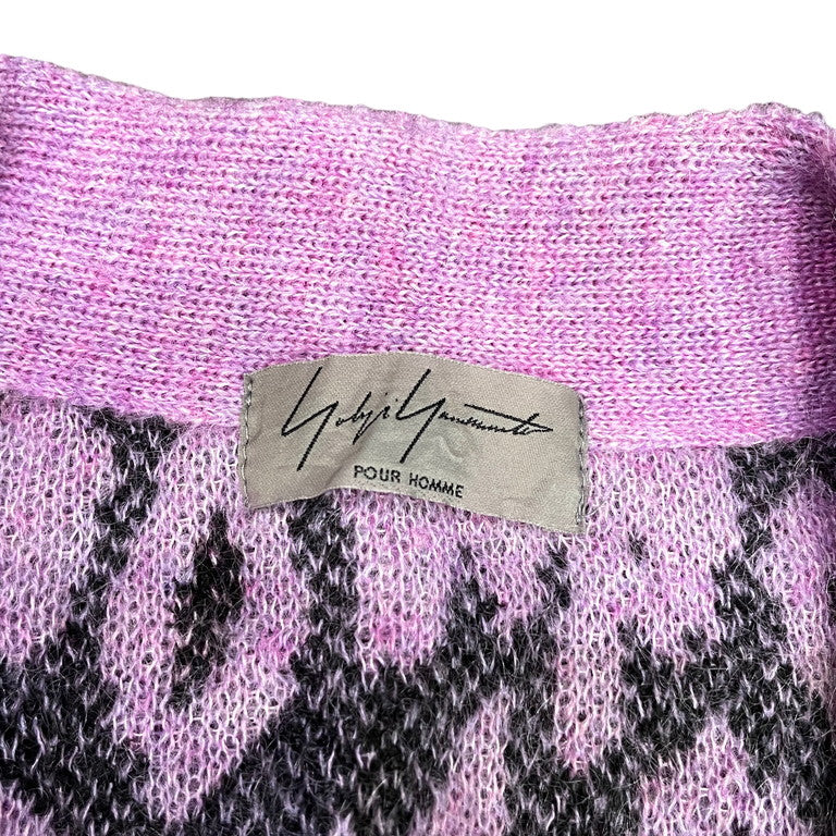 Yohji Yamamoto 13AW Pink Mohair Leopard Knit Gown Size 3
