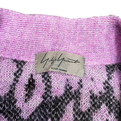Yohji Yamamoto 13AW Pink Mohair Leopard Knit Gown Size 3