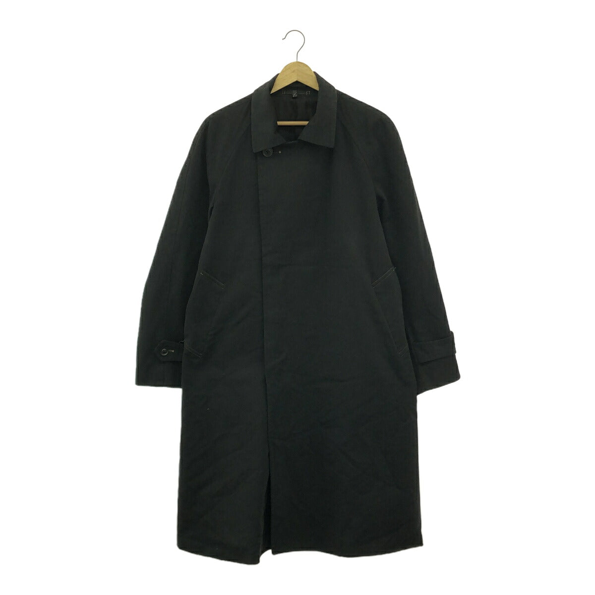 Ring Jacket Black Cotton Balmacaan Coat Size 46