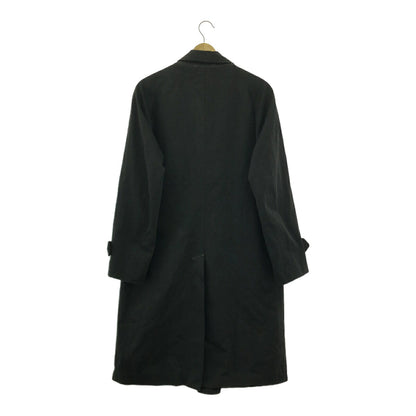 Ring Jacket Black Cotton Balmacaan Coat Size 46