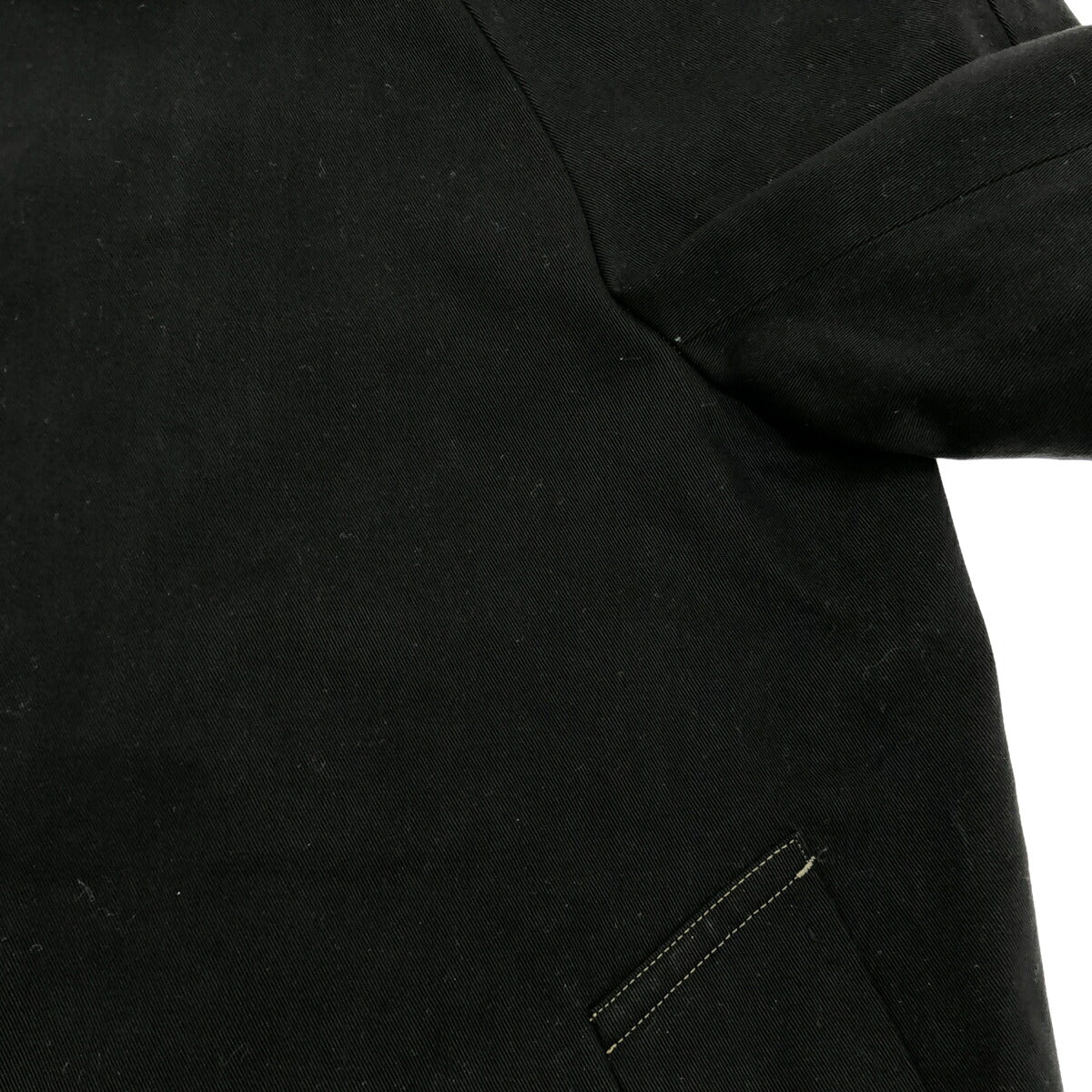 Ring Jacket Black Cotton Balmacaan Coat Size 46