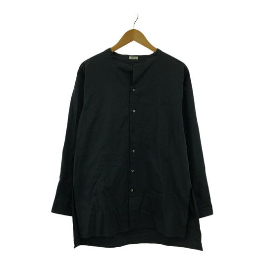 NEPLA 21SS Black Band Collar Long Sleeve Shirt Size 2