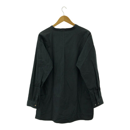NEPLA 21SS Black Band Collar Long Sleeve Shirt Size 2