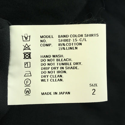 NEPLA 21SS Black Band Collar Long Sleeve Shirt Size 2