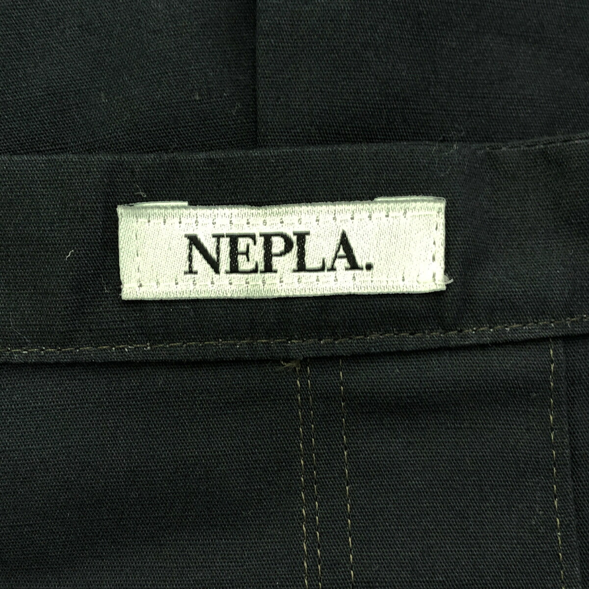 NEPLA 21SS Black Band Collar Long Sleeve Shirt Size 2