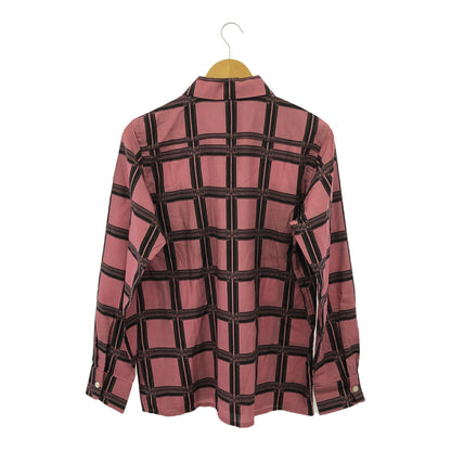 Needles 23SS Papillon Plaid Lawn Cloth Shirt Pink Size XS