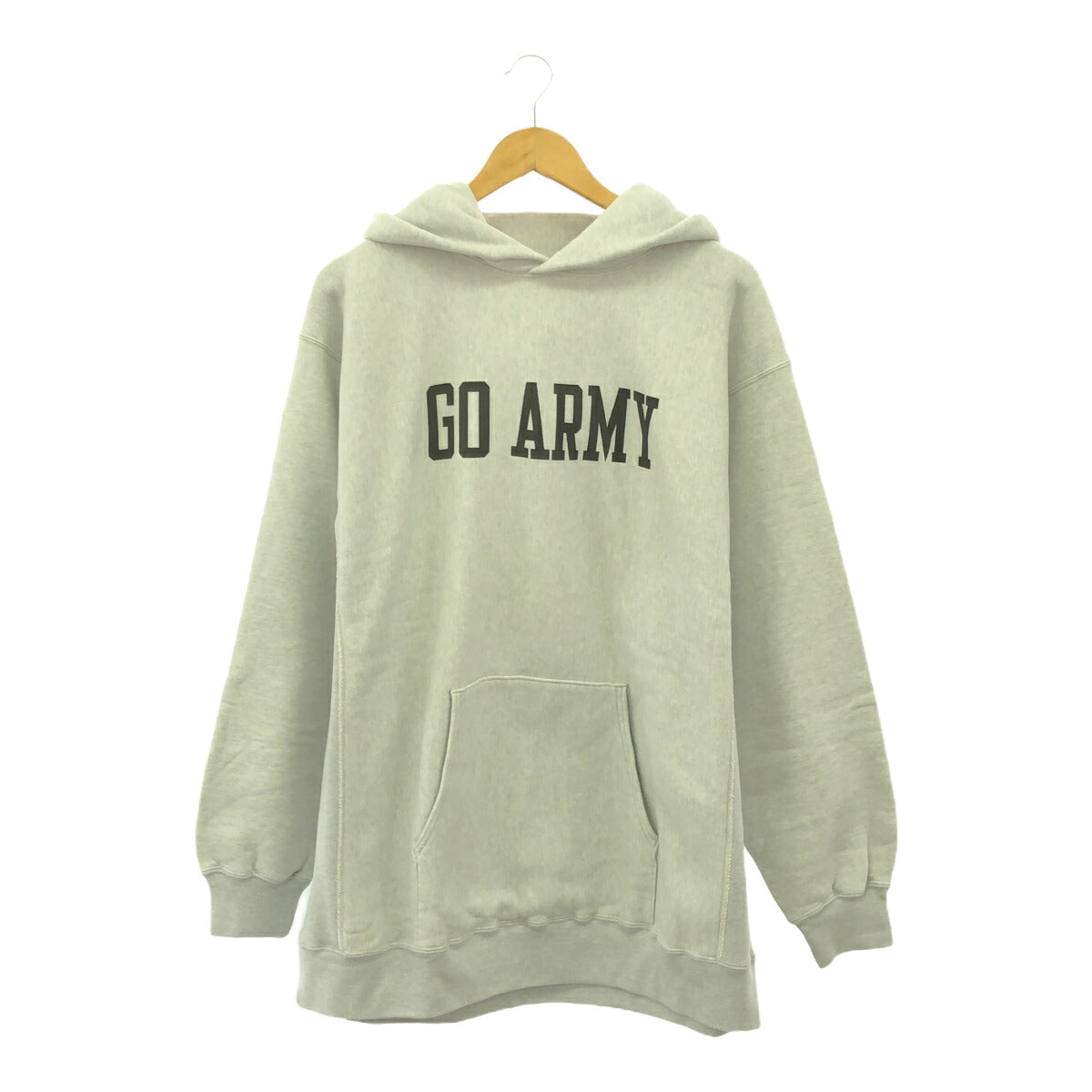 BUZZ RICKSON'S BEAMS GO ARMY Print Heather Grey Hoodie Size L