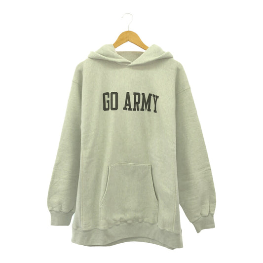 BUZZ RICKSON'S BEAMS GO ARMY Print Heather Grey Hoodie Size L