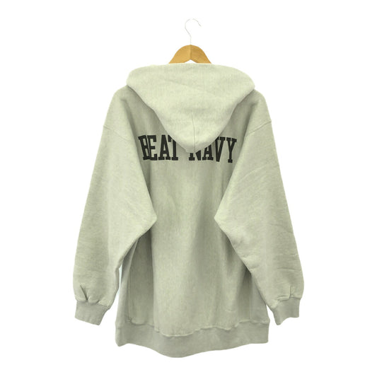 BUZZ RICKSON'S BEAMS GO ARMY Print Heather Grey Hoodie Size L