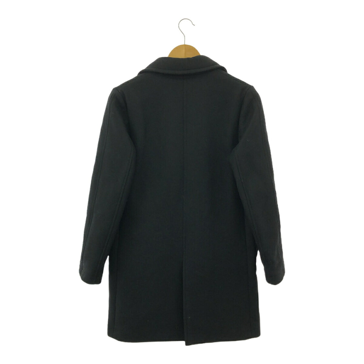 A.P.C. Black Cashmere Blend Wool Long Coat Size S