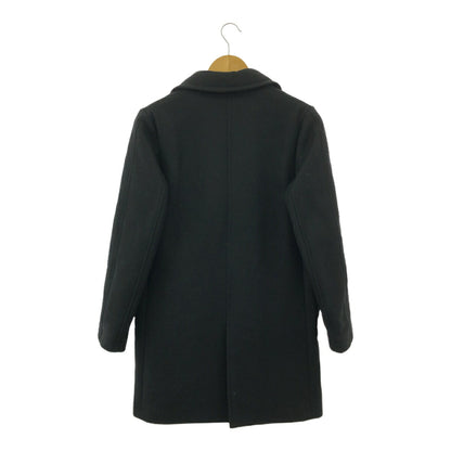 A.P.C. Black Cashmere Blend Wool Long Coat Size S