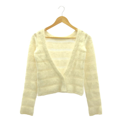 EMPORIO ARMANI Angora Rayon 2-Way Cardigan White Size 42