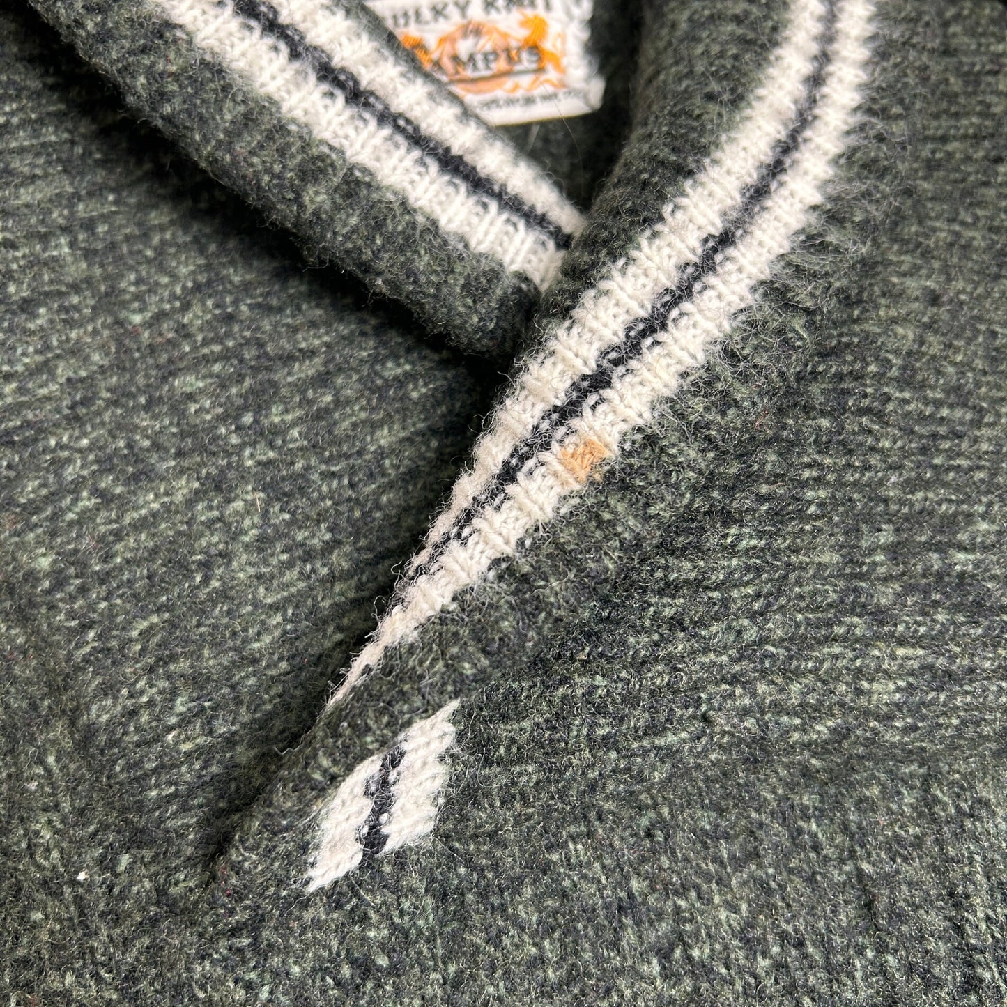 Bulky Knit by Campus 60s Vintage Shawl Wool Sweater Size XL