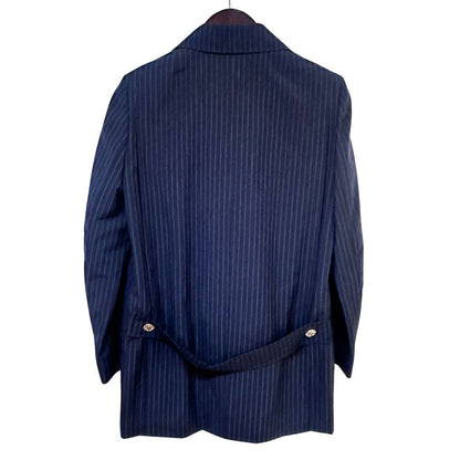 Hermes 80s Mohair Pinstripe DB Jacket blue Size M