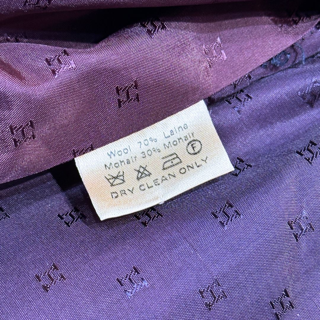 Hermes 80s Mohair Pinstripe DB Jacket blue Size M