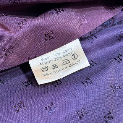 Hermes 80s Mohair Pinstripe DB Jacket blue Size M