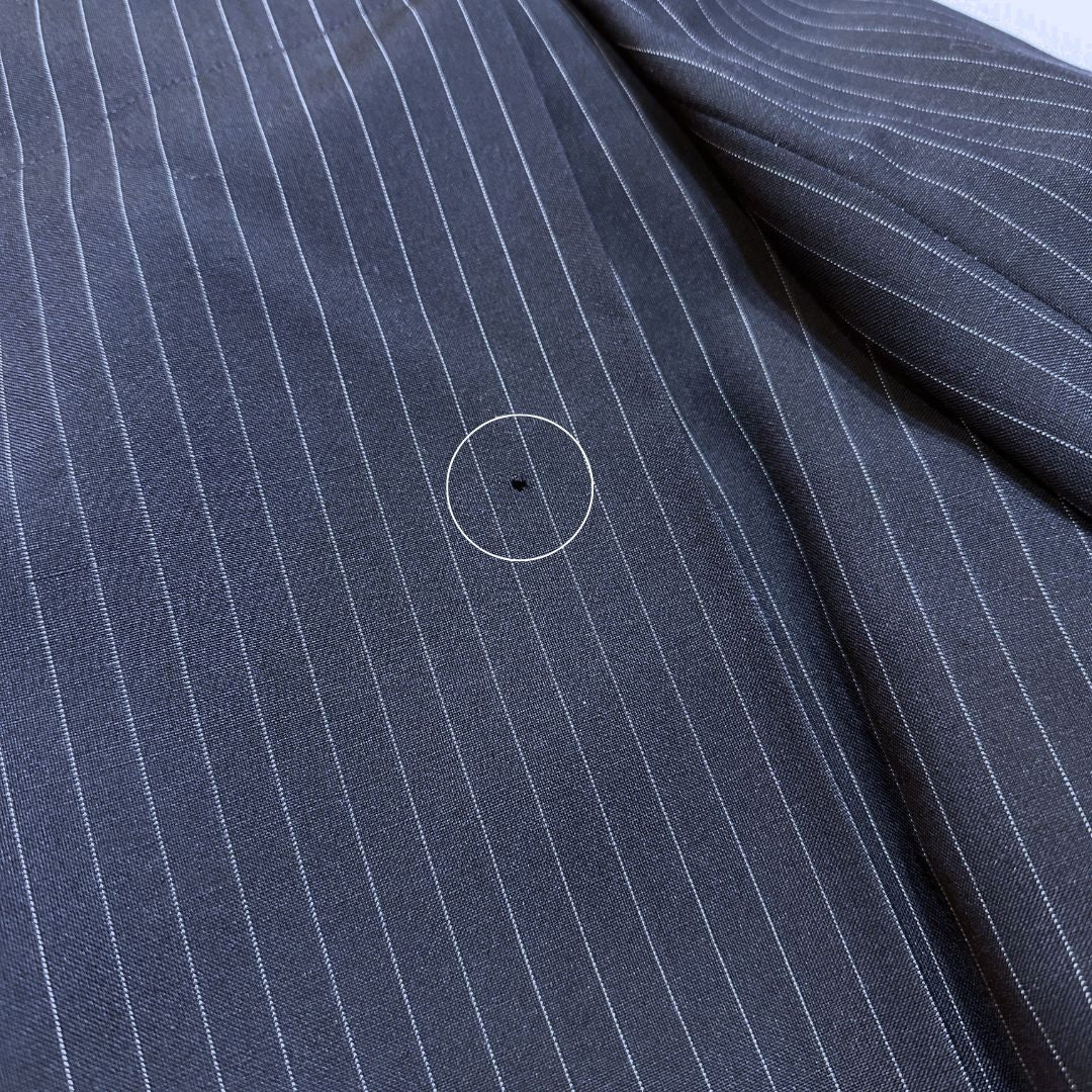 Hermes 80s Mohair Pinstripe DB Jacket blue Size M