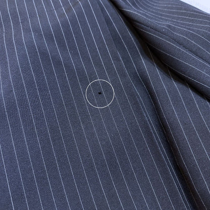 Hermes 80s Mohair Pinstripe DB Jacket blue Size M