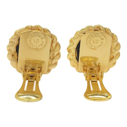 CELINE Gold Logo Earrings