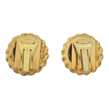 CELINE Gold Logo Earrings