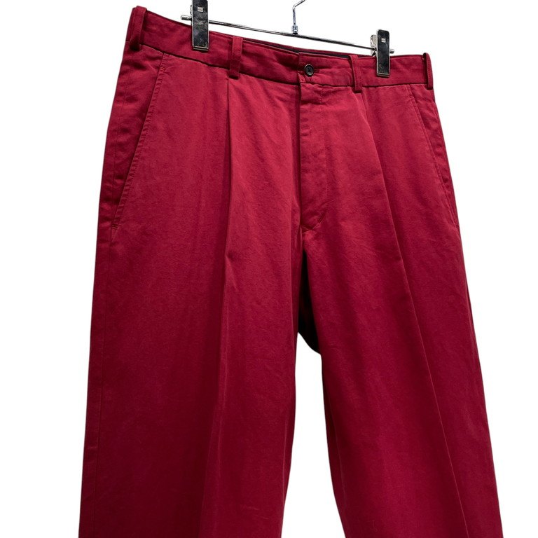Y's for men 90s Cotton 1-Tuck Tapered Pants Red Size M