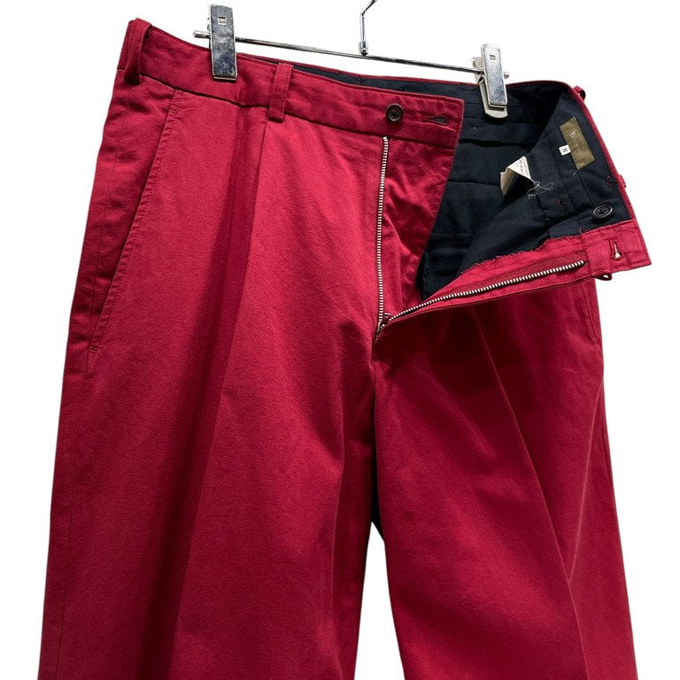 Y's for men 90s Cotton 1-Tuck Tapered Pants Red Size M