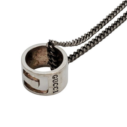 Gucci Cutout G Logo Sterling Silver Necklace