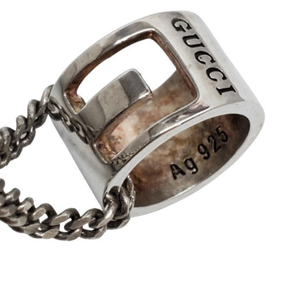 Gucci Cutout G Logo Sterling Silver Necklace