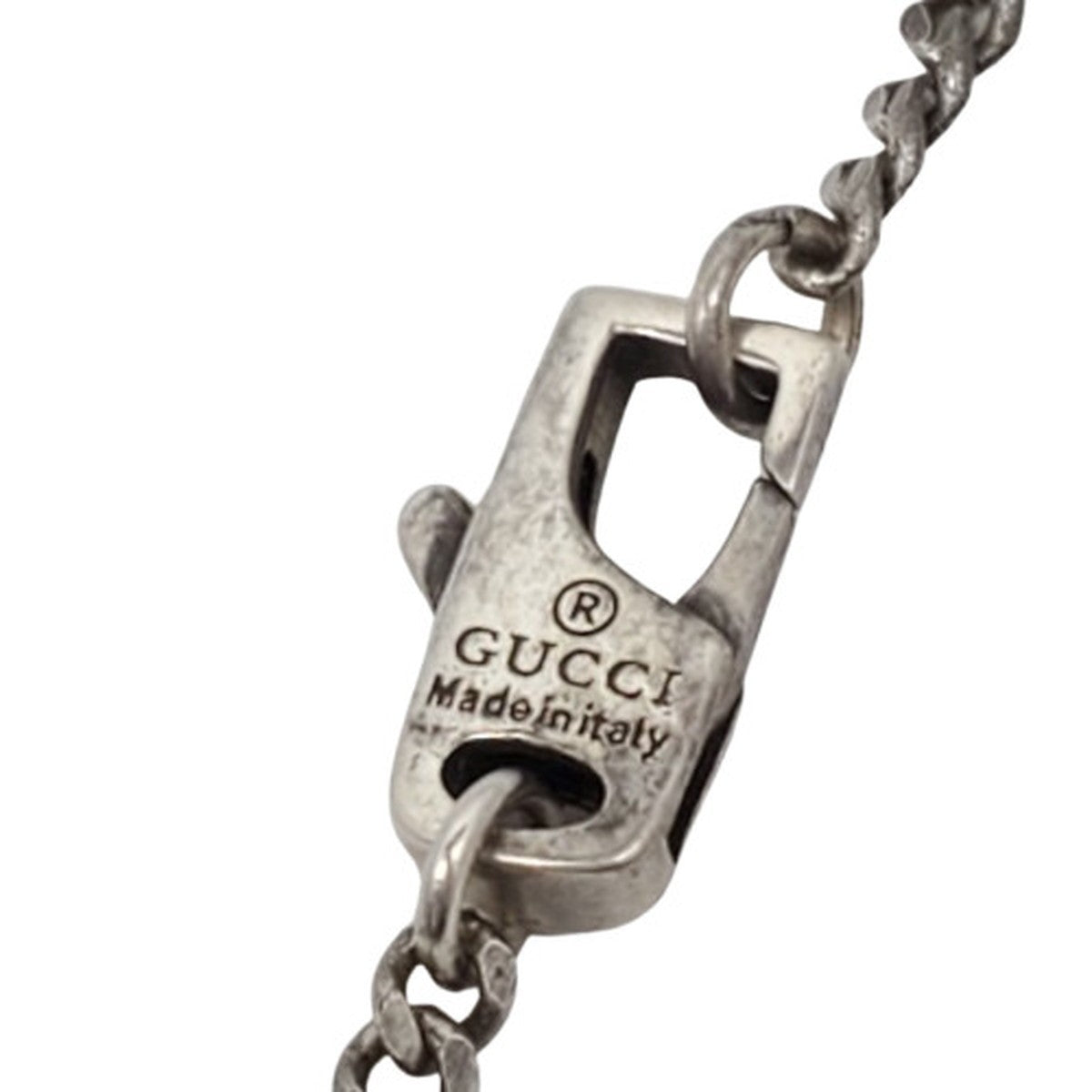 Gucci Cutout G Logo Sterling Silver Necklace