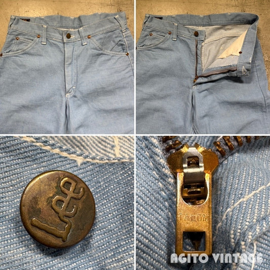 Lee 70s 108Z Light Blue Black Tag USA Made Jeans Size W31