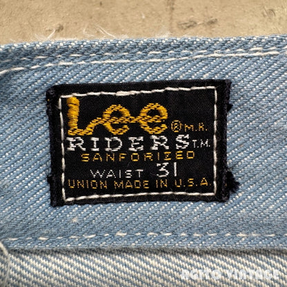 Lee 70s 108Z Light Blue Black Tag USA Made Jeans Size W31