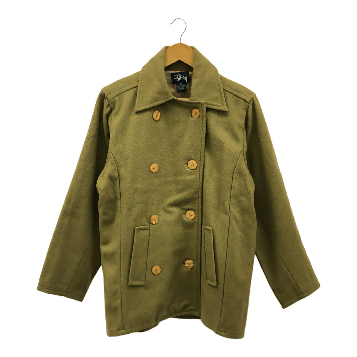 STUSSY 90s Old P-Coat Jacket Green Size M