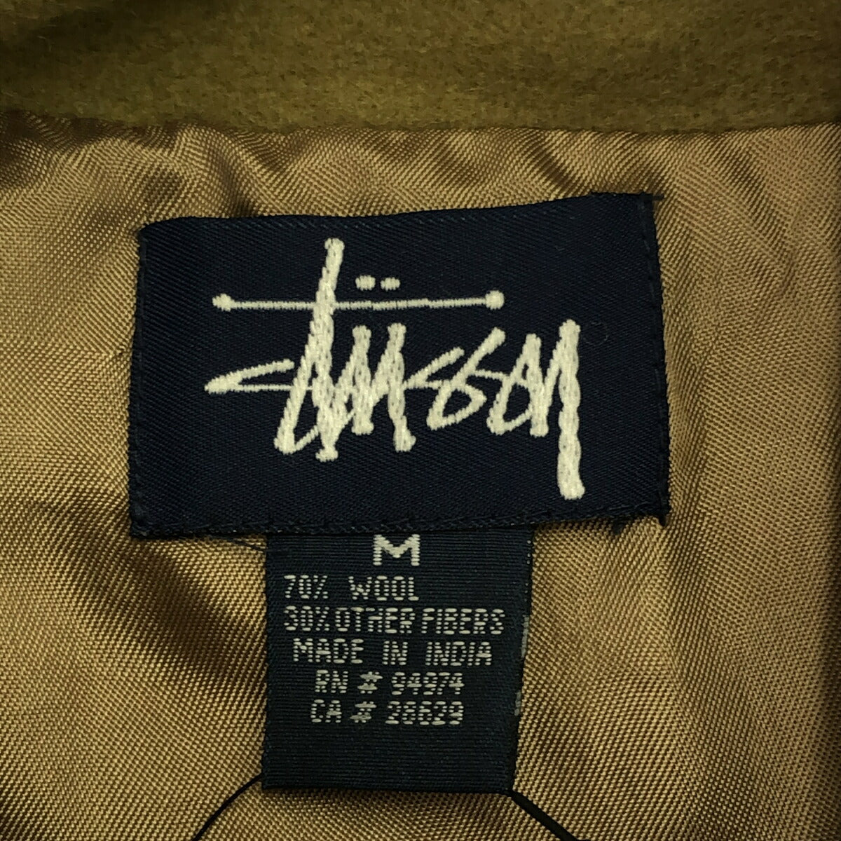 STUSSY 90s Old P-Coat Jacket Green Size M