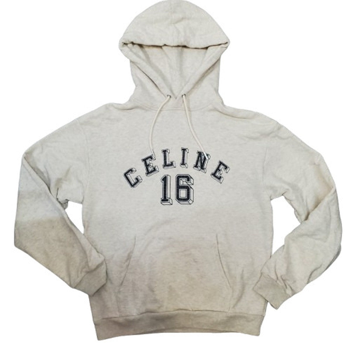 Celine 6 Loose Logo Print Hoodie Gray Size M