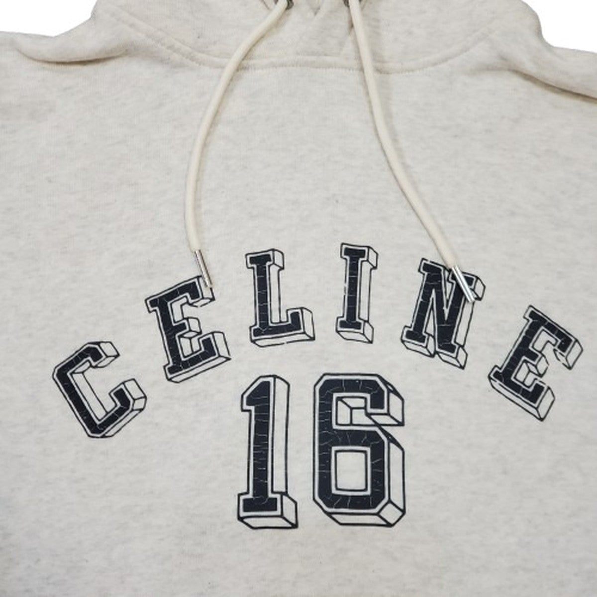Celine 6 Loose Logo Print Hoodie Gray Size M
