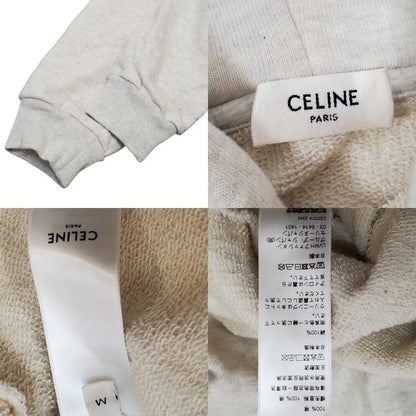 Celine 6 Loose Logo Print Hoodie Gray Size M