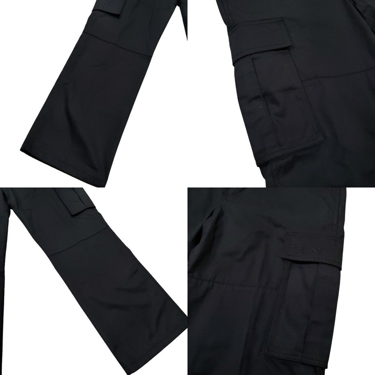 Celine 24AW Black Technical Cargo Pants Size 50