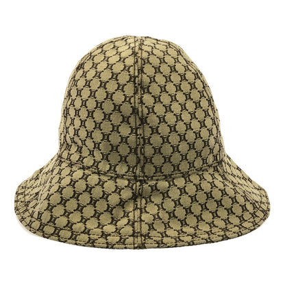 CELINE Macadam Pattern Cotton Hat Beige Size L