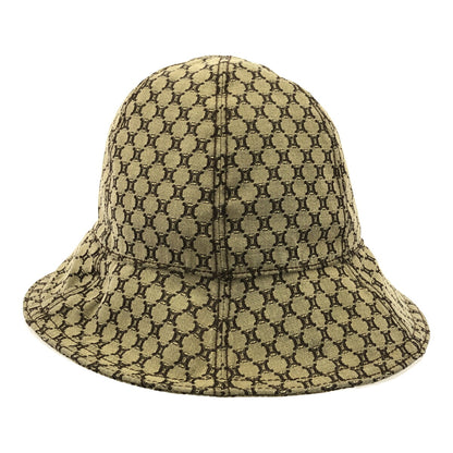 CELINE Macadam Pattern Cotton Hat Beige Size L