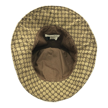CELINE Macadam Pattern Cotton Hat Beige Size L