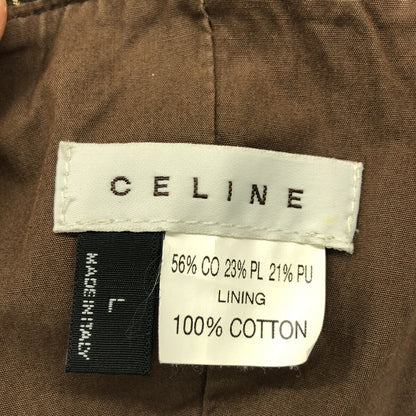 CELINE Macadam Pattern Cotton Hat Beige Size L